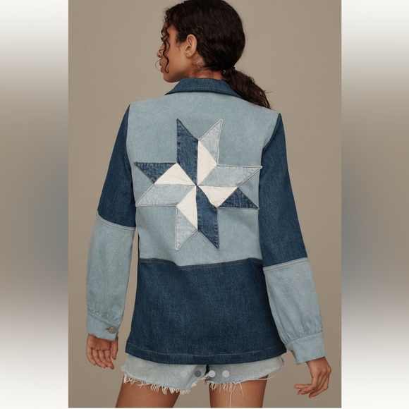 Seventy + Mochi Jackets & Blazers - Anthropologie NWT Seventy + Mochi Star Chore Denim Jacket size 4.